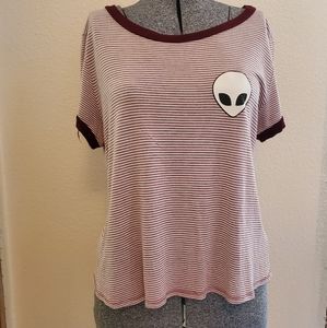 Red and white alien crop top